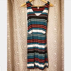 Merona comfy blue white orange dress small